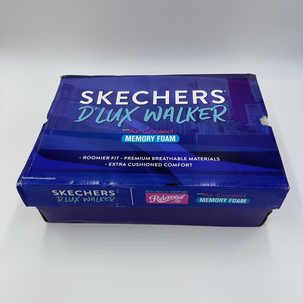 Skechers D'Lux Walker Sneakers Womens 9.5 White Blue Infinite Motion 149368 NEW - Picture 11 of 12